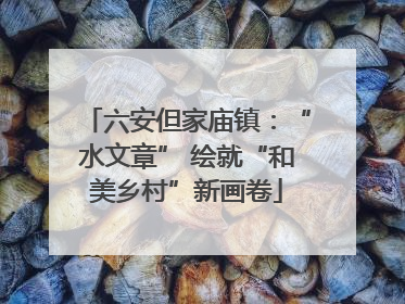 六安但家庙镇：“水文章” 绘就“和美乡村”新画卷
