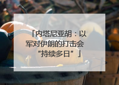 内塔尼亚胡：以军对伊朗的打击会“持续多日”