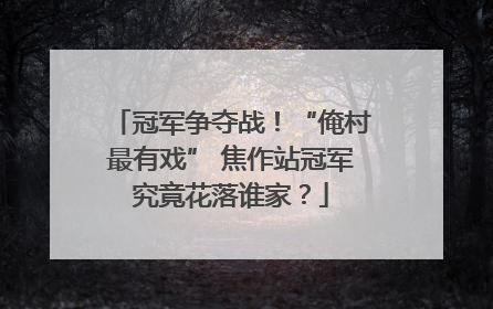 冠军争夺战！“俺村最有戏” 焦作站冠军究竟花落谁家？