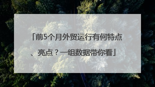 前5个月外贸运行有何特点、亮点？一组数据带你看
