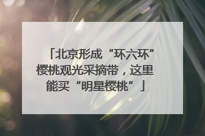北京形成“环六环”樱桃观光采摘带，这里能买“明星樱桃”