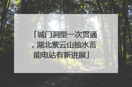 城门洞型一次贯通，湖北紫云山抽水蓄能电站有新进展
