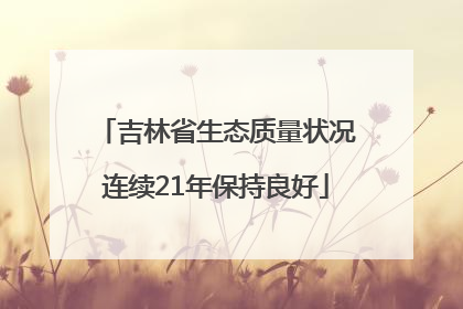 吉林省生态质量状况连续21年保持良好