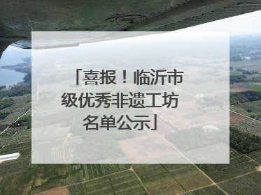喜报！临沂市级优秀非遗工坊名单公示