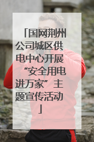 国网荆州公司城区供电中心开展“安全用电进万家”主题宣传活动
