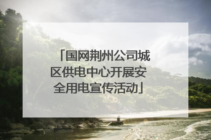 国网荆州公司城区供电中心开展安全用电宣传活动