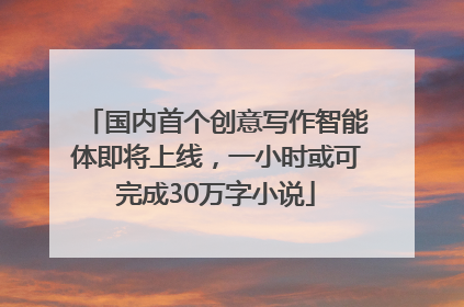 国内首个创意写作智能体即将上线，一小时或可完成30万字小说