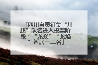 四川自贡征集“川超”队名进入投票阶段：“龙焱”“龙焰”暂居一二名