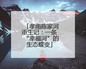 孝南陈家河重生记：一条“幸福河”的生态蝶变