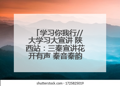 学习你我行//大学习大宣讲 陕西站：三秦宣讲花开有声 秦音秦韵“声”入人心