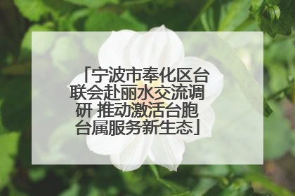 宁波市奉化区台联会赴丽水交流调研 推动激活台胞台属服务新生态