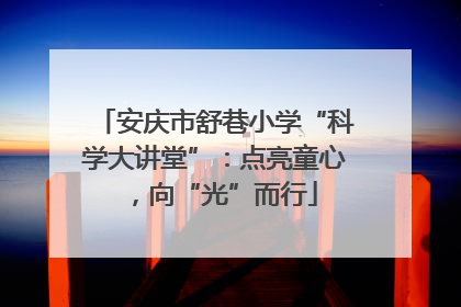 安庆市舒巷小学“科学大讲堂”：点亮童心，向“光”而行