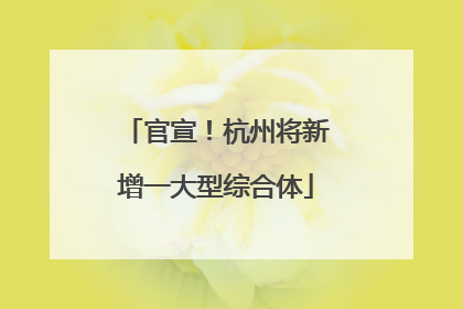 官宣！杭州将新增一大型综合体