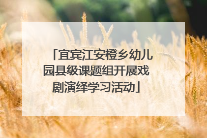 宜宾江安橙乡幼儿园县级课题组开展戏剧演绎学习活动