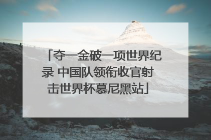 夺一金破一项世界纪录 中国队领衔收官射击世界杯慕尼黑站