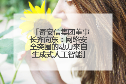 奇安信集团董事长齐向东：网络安全突围的动力来自生成式人工智能