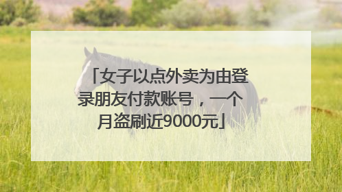 女子以点外卖为由登录朋友付款账号，一个月盗刷近9000元