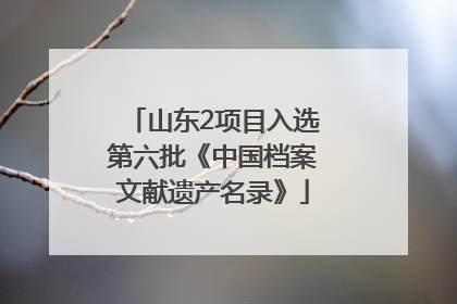 山东2项目入选第六批《中国档案文献遗产名录》