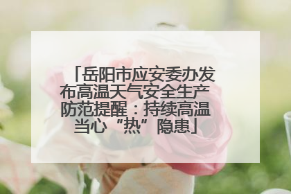 岳阳市应安委办发布高温天气安全生产防范提醒：持续高温当心“热”隐患