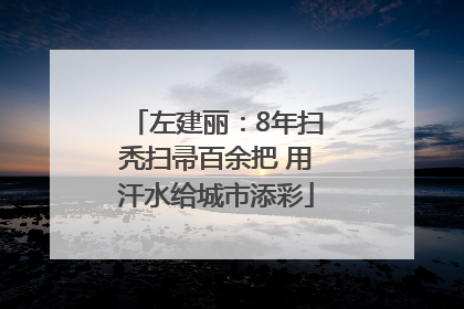 左建丽：8年扫秃扫帚百余把 用汗水给城市添彩