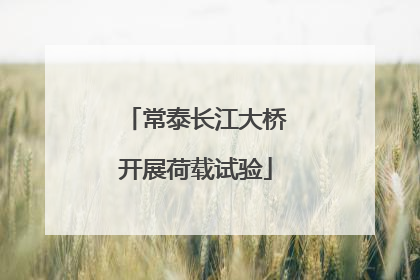 常泰长江大桥开展荷载试验