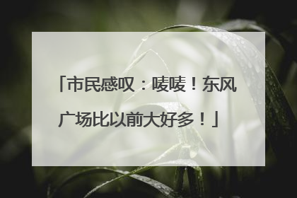 市民感叹：唛唛！东风广场比以前大好多！