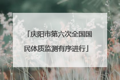 庆阳市第六次全国国民体质监测有序进行