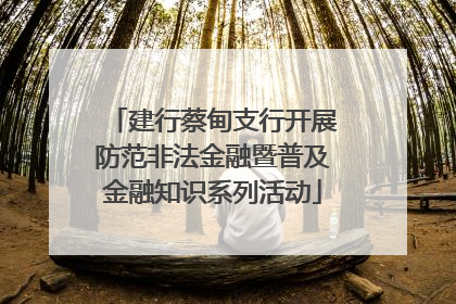 建行蔡甸支行开展防范非法金融暨普及金融知识系列活动