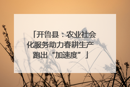 开鲁县：农业社会化服务助力春耕生产跑出“加速度”