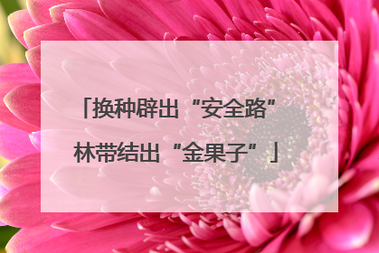 换种辟出“安全路” 林带结出“金果子”