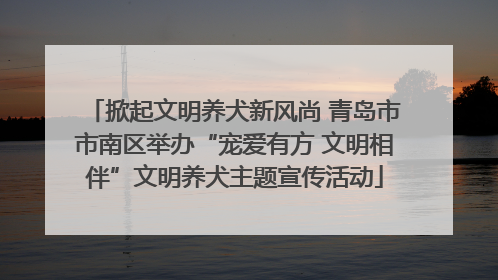 掀起文明养犬新风尚 青岛市市南区举办“宠爱有方 文明相伴”文明养犬主题宣传活动