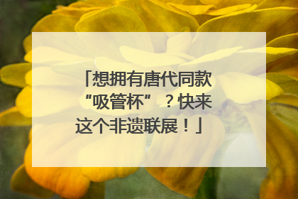 想拥有唐代同款“吸管杯”？快来这个非遗联展！