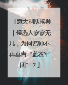 意大利队换帅｜候选人寥寥无几，为何名帅不再垂青“蓝衣军团”？