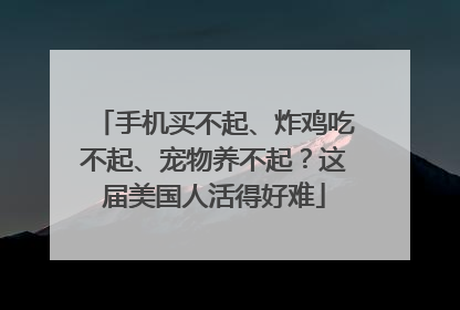 手机买不起、炸鸡吃不起、宠物养不起？这届美国人活得好难
