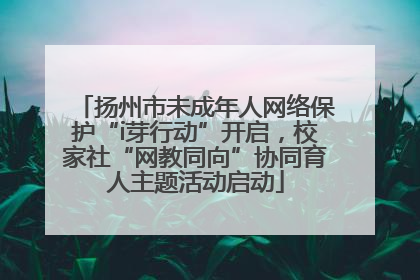 扬州市未成年人网络保护“i芽行动”开启，校家社“网教同向”协同育人主题活动启动