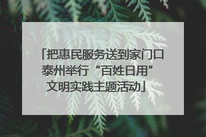 把惠民服务送到家门口 泰州举行“百姓日用”文明实践主题活动