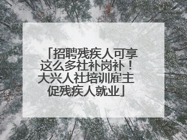 招聘残疾人可享这么多社补岗补！大兴人社培训雇主促残疾人就业
