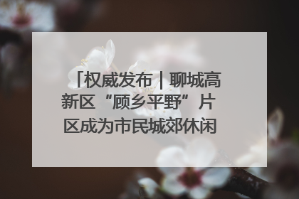 权威发布｜聊城高新区“顾乡平野”片区成为市民城郊休闲全新目的地