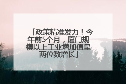 政策精准发力！今年前5个月，厦门规模以上工业增加值呈两位数增长