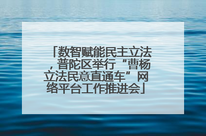 数智赋能民主立法，普陀区举行“曹杨立法民意直通车”网络平台工作推进会