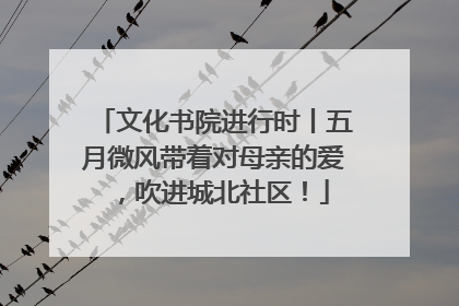 文化书院进行时丨五月微风带着对母亲的爱，吹进城北社区！