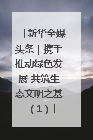 新华全媒头条｜携手推动绿色发展 共筑生态文明之基（1）