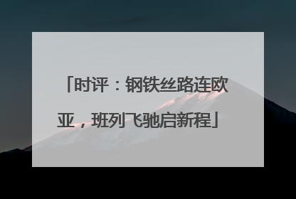 时评：钢铁丝路连欧亚，班列飞驰启新程