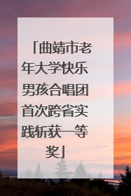 曲靖市老年大学快乐男孩合唱团首次跨省实践斩获一等奖