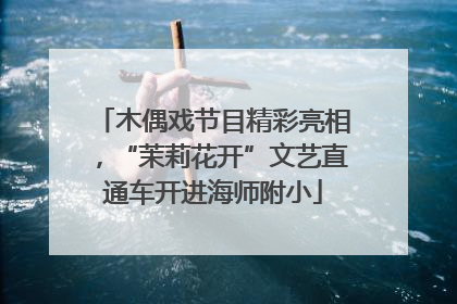 木偶戏节目精彩亮相，“茉莉花开”文艺直通车开进海师附小