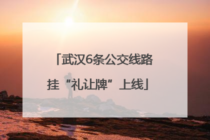 武汉6条公交线路挂“礼让牌”上线