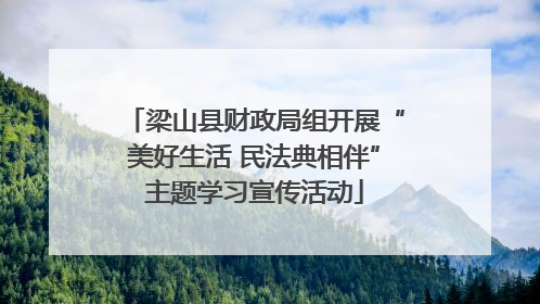 梁山县财政局组开展“美好生活 民法典相伴”主题学习宣传活动