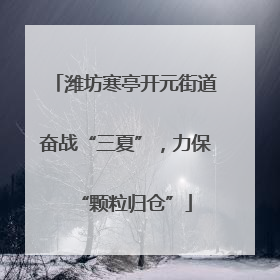 潍坊寒亭开元街道奋战“三夏”，力保“颗粒归仓”