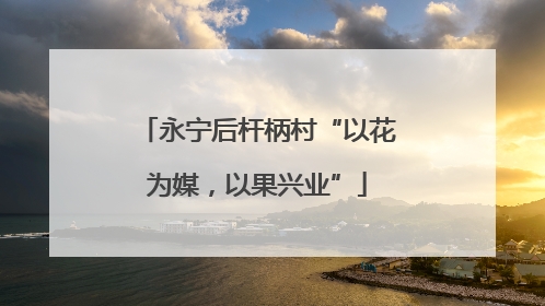 永宁后杆柄村“以花为媒，以果兴业”