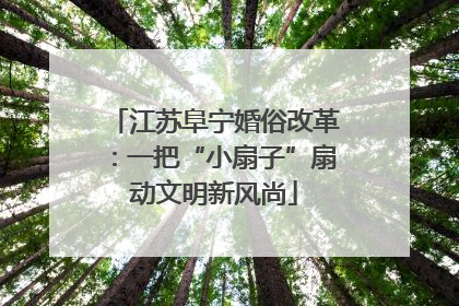 江苏阜宁婚俗改革：一把“小扇子”扇动文明新风尚